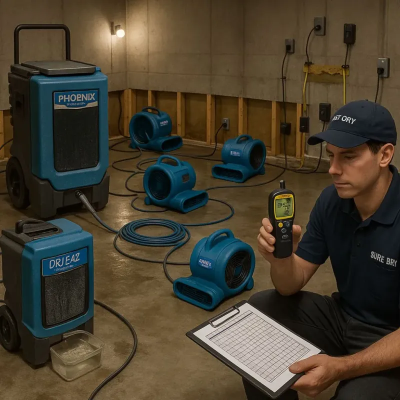 Structural Drying and Dehumidification process in Garrett, WA